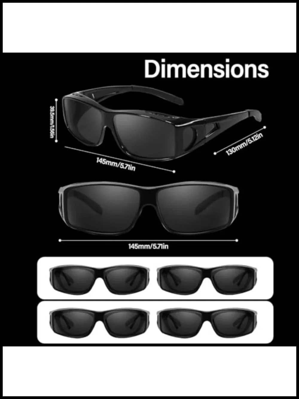 Polarized Fit Over Sunglasses Wrap Around UV400 Protection TR90 Frame